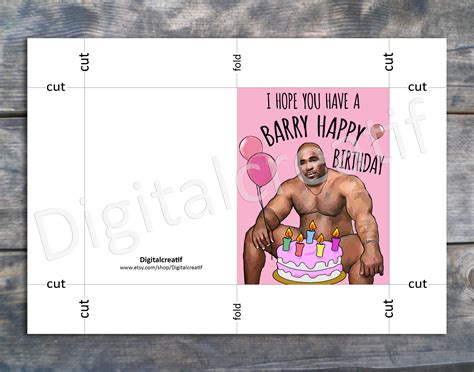 Birthday Card Barry Woods Meme Birthday Card Printable Wood Etsy