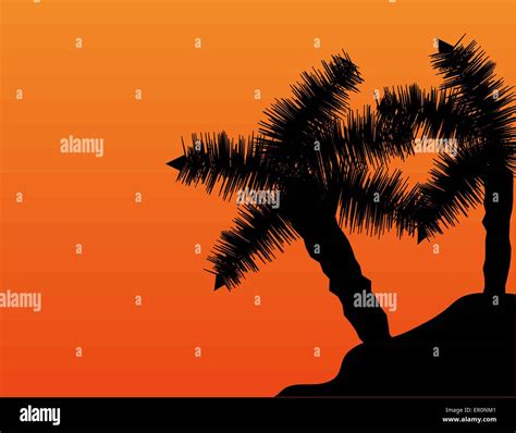 Sunset Beach Silhouette Stock Vector Image & Art - Alamy