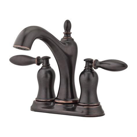 Shop Pfister Arlington Tuscan Bronze 2 Handle 4 In Centerset Watersense Bathroom Faucet Drain