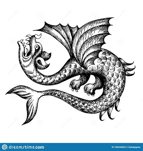 Vintage Sea Monster Illustration