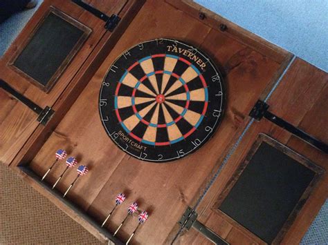 Rustic Dartboard Cabinet