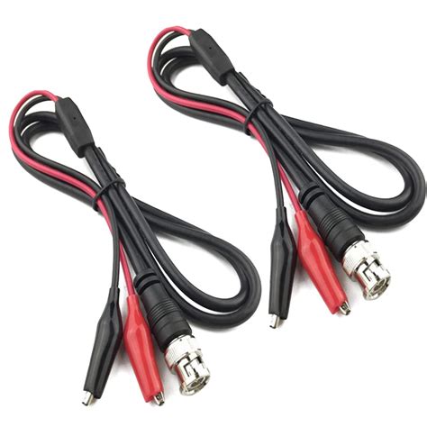 2 Pcs BNC Test Leads Universal Multimeter Tester Lead Black Probe Wire