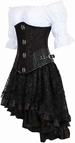 Steampunk Corsagenkleid Leder Unterbrust Corsage Korsett Kostüm Kleider