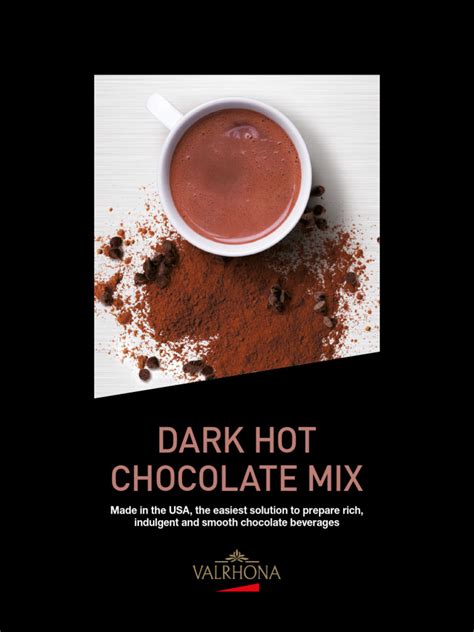 Valrhona Dark Hot Chocolate Mix Brochure Pdf Chocolate Drink