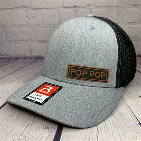 Pop Pop Patch Hat Richardson Flex Fit Fitted Hat Poppop Etsy