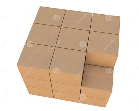 Group Of Stacked Cardboard Boxes Stock Photo Image Of Industrial