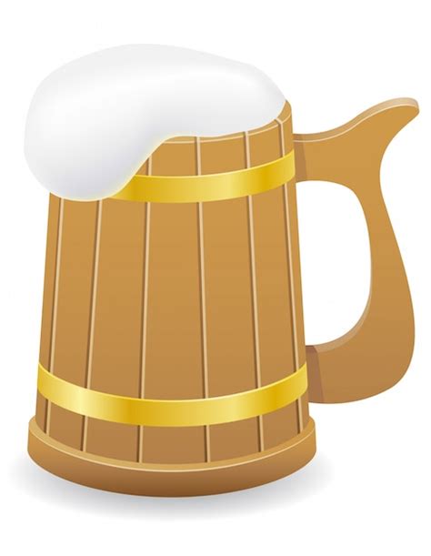 Premium Vector Wooden Beer Mug Vector Illustration