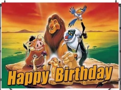 Ready Stock Disney Lion King Happy Birthday Banner Backdrop Size 150