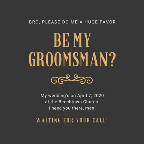 Free Custom Printable Groomsman Invitation Templates Canva