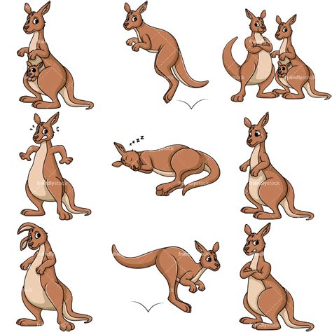 Sleeping Kangaroo Cartoon Clipart Vector Friendlystock