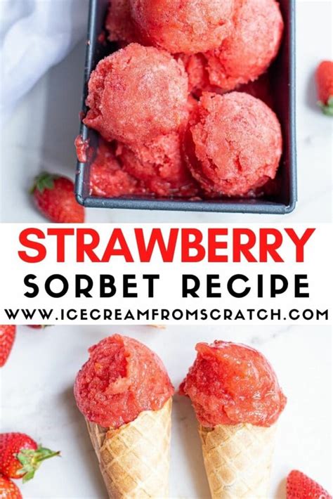 Easy Strawberry Sorbet Recipe - Only 4 Ingredients! - Ice Cream From ...