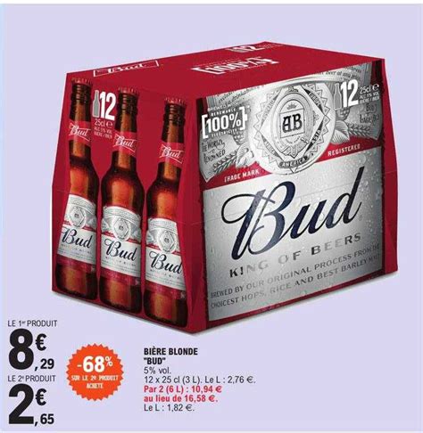 Promo Bière Blonde bud chez E Leclerc iCatalogue fr