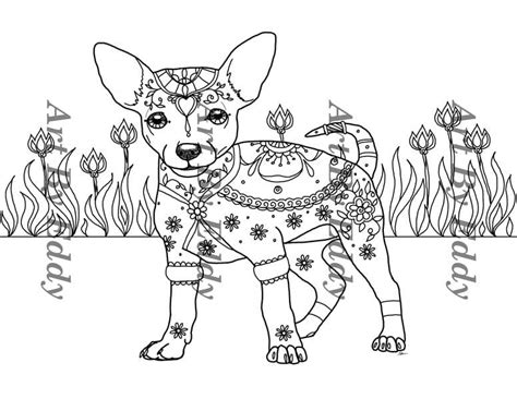 Art of Chihuahua Single Coloring Page