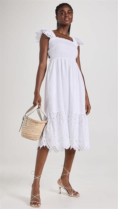 English Factory Eyelet Scallop Edge Midi Dress Shopbop