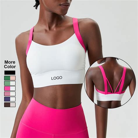 High Impact Sports Bras For Women Criss Cross Back Push Up Workout Crop