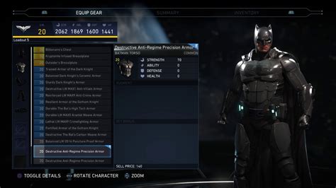 Injustice 2 Batman Telltale Series Inspired Gear Loadout Showcase Youtube