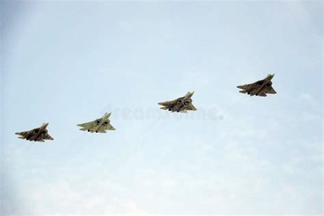 Russian Multi Purpose Fighters Of The Fifth Generation Su 57 Over