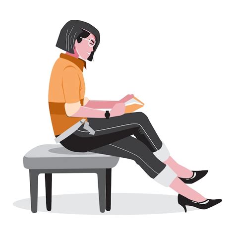 Premium Vector Woman Reading A Book