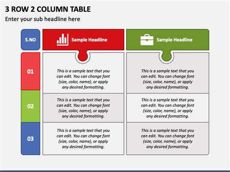 3 Row 2 Column Table For PowerPoint And Google Slides PPT Slides