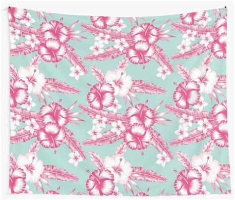 Buy Tropical Pink Blue Hawaiian Hibiscus Flowers By Newburyboutique