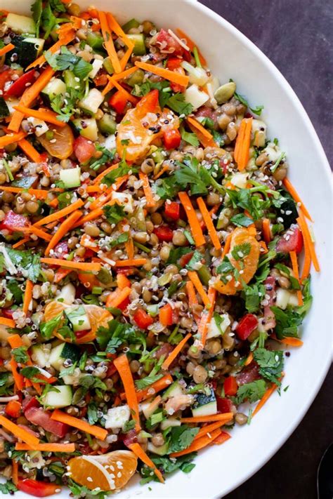 Easy Lentil Quinoa Salad With Herbed Vinaigrette