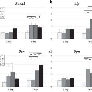 Osteogenic Gene Expression Of Mc T E Cells Cultured On Each Sample