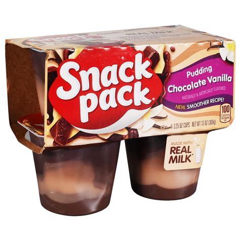 Bulk Snack Pack Chocolate Vanilla Pudding Snack Cups 4 Ct Packs Dollar Tree