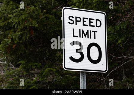 30 Mph Warning Sign On Road Speed Speeding Speed Limit Drive Driving