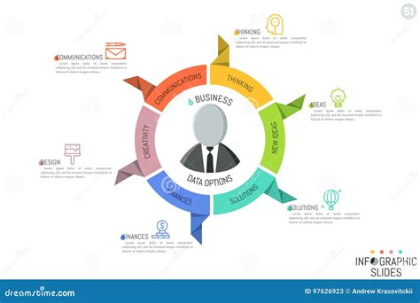 Modern Infographic Design Layout Circular Diagram In Shape Of Steering