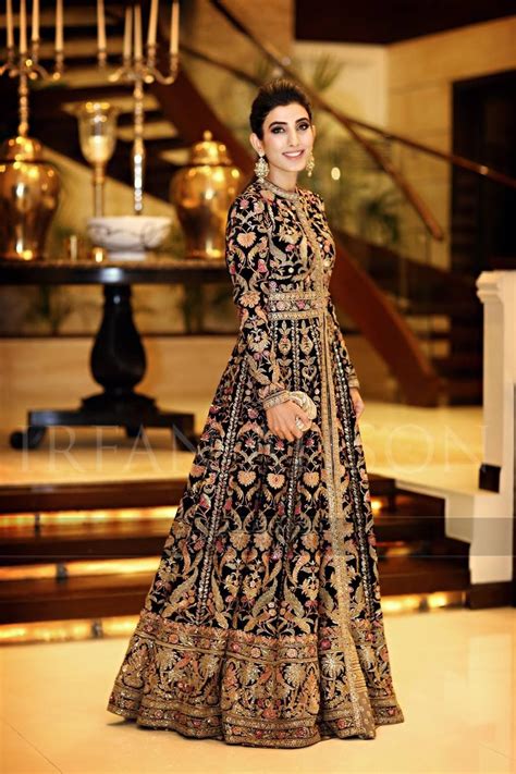 Black Pakistani Anarkali Indian Wedding Dress Modern Bridal