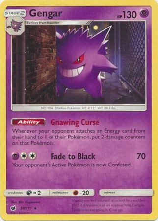 Non Holo Gengar 38 111 Crimson Invasion Prerelease Kit Special Print