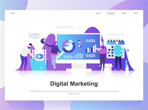 Premium Vector Digital Marketing Modern Flat Design Concept