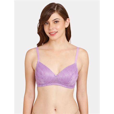 Zivame Rosaline Padded Non Wired 3 4th Coverage T Shirt Bra Purple Buy