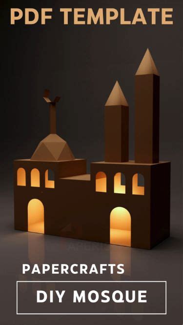 3d Mosque Model Printable Ramadan Decor Ramadan Papercraft Lantern