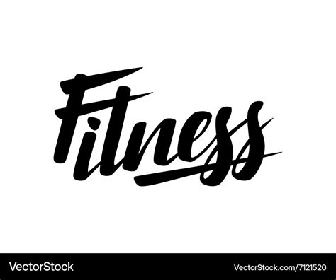 Fitness Lettering Poster Concept Handwritten Word Vector Image