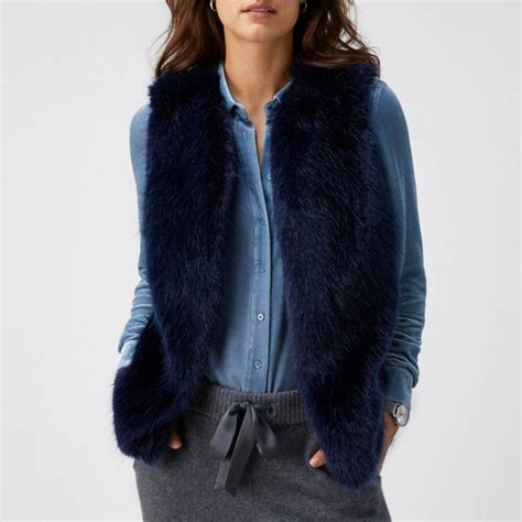 Navy Faux Fur Gilet Brandalley