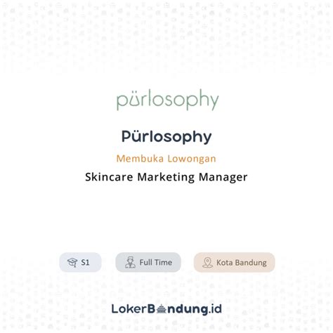 Lowongan Kerja Skincare Marketing Manager Di Purlosophy Lokerbandung Id