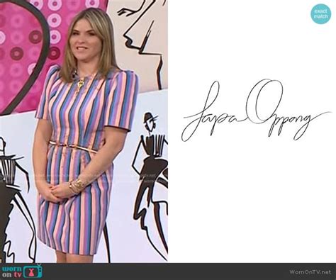 Wornontv Jennas Striped Short Sleeve Dress On Today Jenna Bush Hager Clothes And Wardrobe