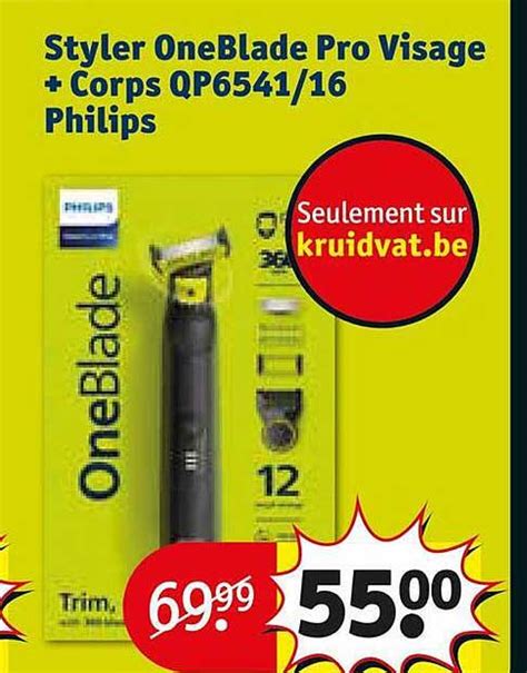 Promo Styler OneBlade Pro Visage Corps Qp6541 16 Philips Chez