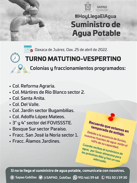 Acierta Oaxaca on Twitter Conoce la programación del suministro de