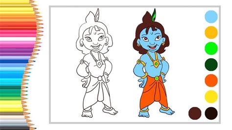 How To Draw And Colour Chhota Krishna Easy Step By Step Drawing And