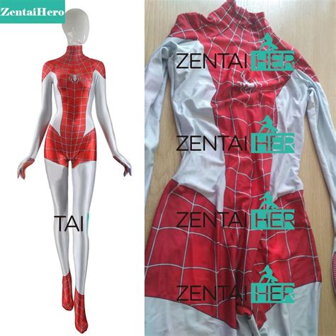 Zentaihero 3d Shade Mary Jane Spider Woman Costume Mj Spider Man Zentai Bodysuit Girl Tight