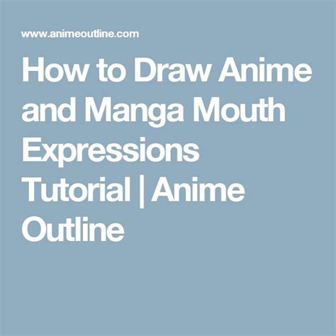 How to Draw Anime and Manga Mouth Expressions Tutorial | Anime Outline ...