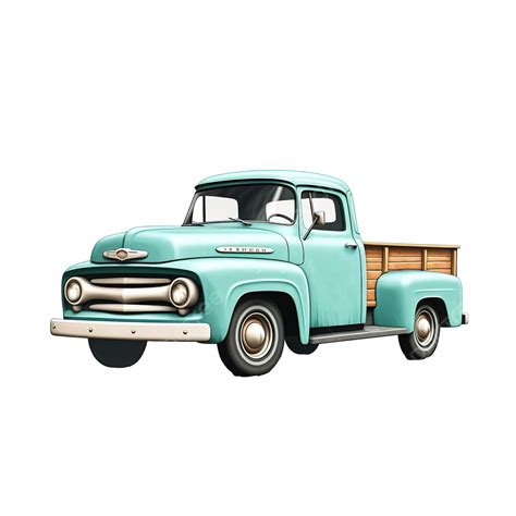 Pickup Truck Low Angle View Retro Retro Pick Up Front Png