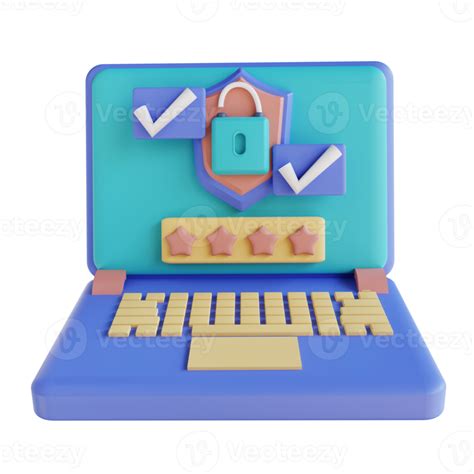 3d Illustration Laptop Password Is Correct 10849976 Png