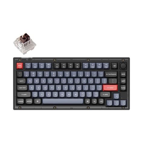 Keychron V RGB Frosted Black Knob USB angol gaming Hot swap K Pro Brown mechanikus billentyűzet