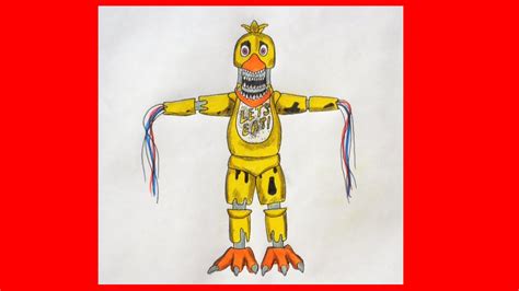 How To Draw Withered Chica Five Nights At Freddys Как нарисовать