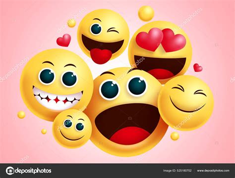 Emoji Smiley Group Vector Design Smileys Emoji Gruppo Amici Con