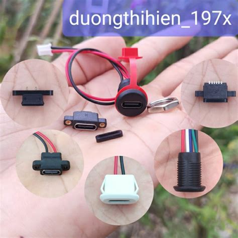 Đầu Kết Nối Usb 31 Type C 2 Pin Jack Cái Type C 6 Pin Kèm đệm Cao Su