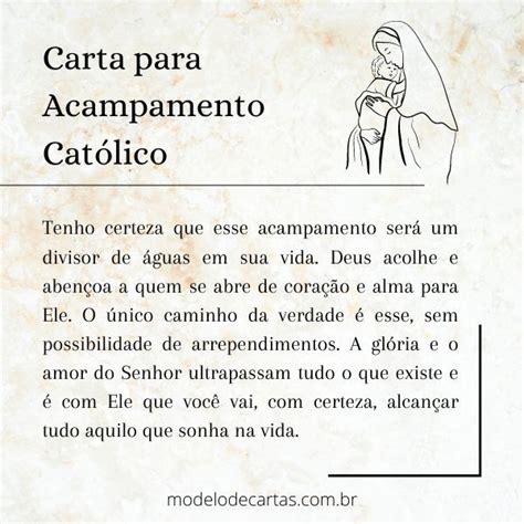 Cartas Para Acampamento Cat Lico Mensagens Religiosas Modelos De